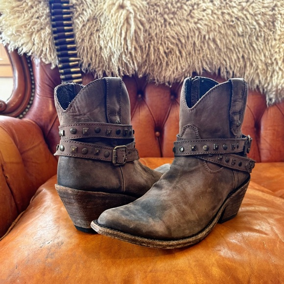 LIBERTY Black Leather Ankle Boots - Picture 2 of 6